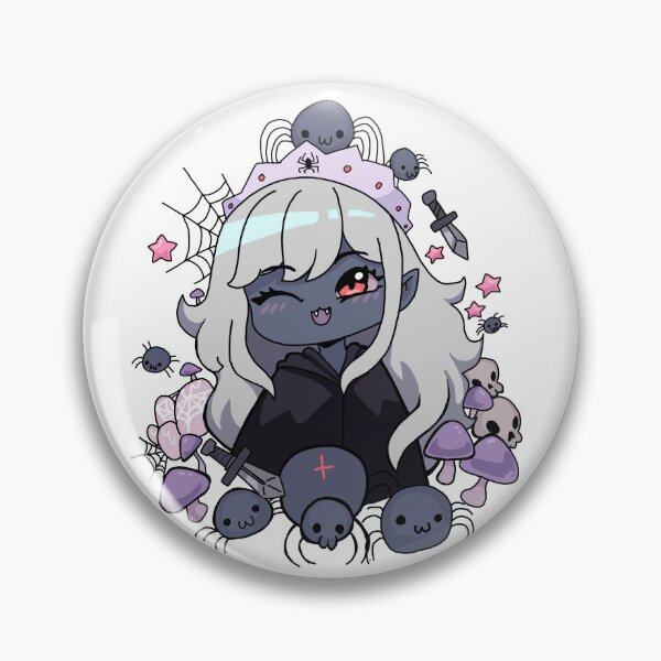Item preview, Cute Drow Girl Spiders Goth Chibi DnD Drow T-Shirt designed and sold by Louise Nilsson.