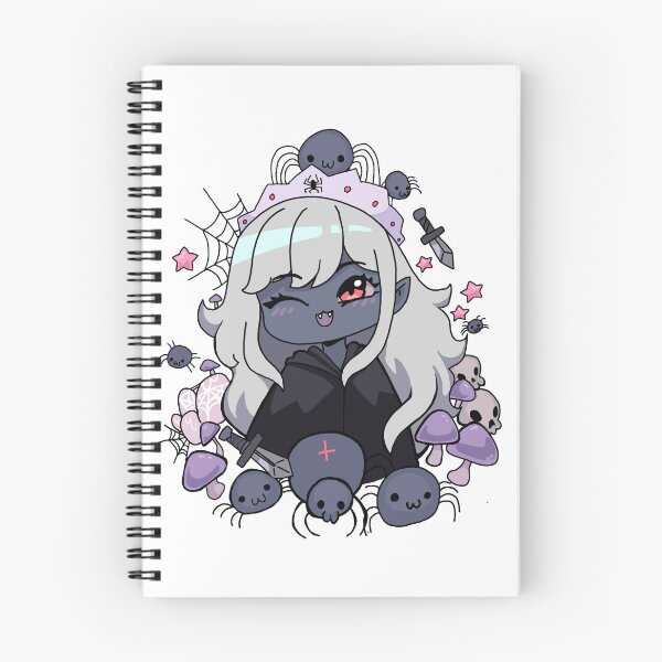 Artikelvorschau, Niedliches Drow-Mädchen-Spinnen-Goth-Chibi-DnD-Drow-T-Shirt entworfen und verkauft von Louise Nilsson.