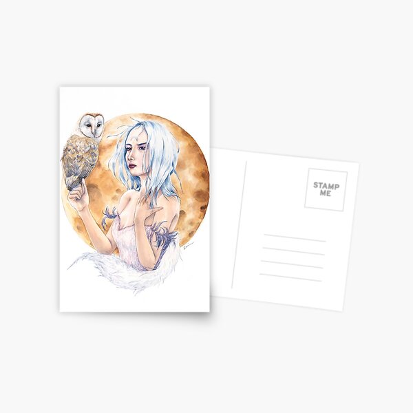 A girl and her owl Postcard