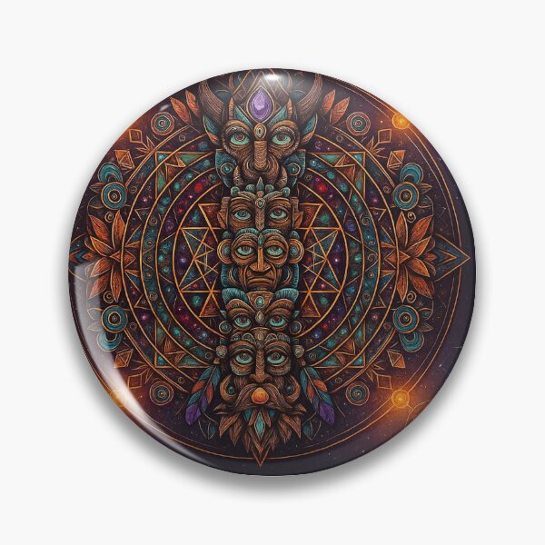 Item preview, Shamanic Totem with Cosmic Mandala designed and sold by LaraVisionsArts.