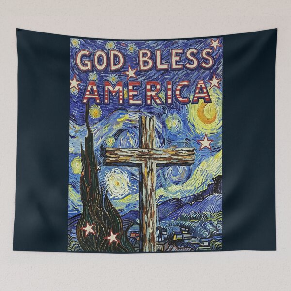 Item preview, God Bless America Expressive Artistic Style Distressed Cross Patriotism designed and sold by Syrupulse.