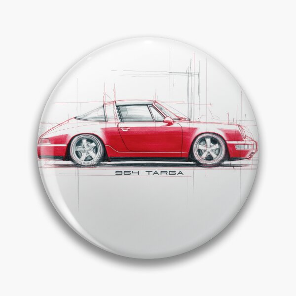 Item preview, Vintage Porsche 911 Targa sketch illustration designed and sold by blackdogshop.