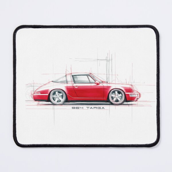 Item preview, Vintage Porsche 911 Targa sketch illustration designed and sold by blackdogshop.