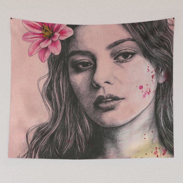 Item preview, Beautiful woman with pink flowers designed and sold by Marco Paludet.