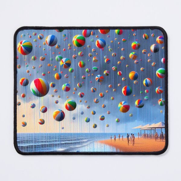 Item preview, Rain of Rainbow Beach Balls | Surreal Seaside Shower designed and sold by daweave77.