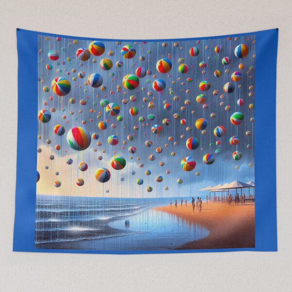 Item preview, Rain of Rainbow Beach Balls | Surreal Seaside Shower designed and sold by daweave77.