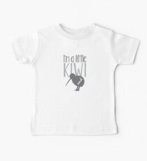 I'm a little kiwi in grey with New Zealand bird Baby T-Shirt