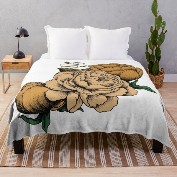 Item preview, Sailing Through a Sea of Peonies - Vintage Yellow designed and sold by mickeemariee.