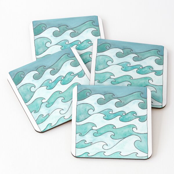 Item preview, watercolor waves designed and sold by k8createsstudio.