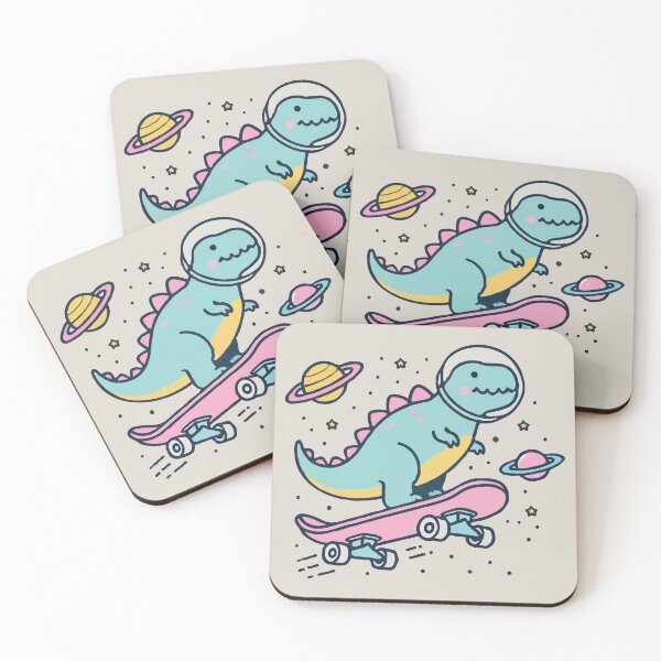 Item preview, Space Dinosaur Skateboarding  designed and sold by Gkinoki.