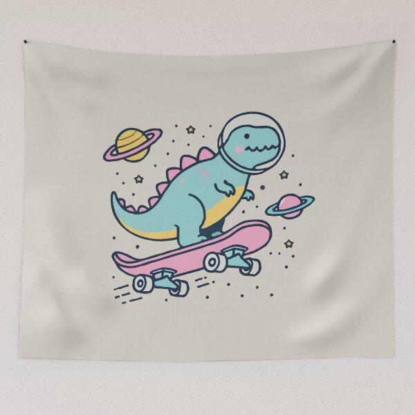 Item preview, Space Dinosaur Skateboarding  designed and sold by Gkinoki.