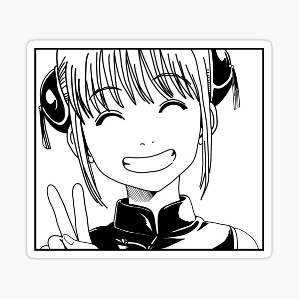 Gintama Kagura Peace Sign Sticker