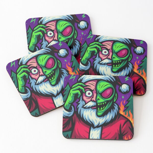 Item preview, Alien Santa Reveals His True Face designed and sold by BlackDot Studio.