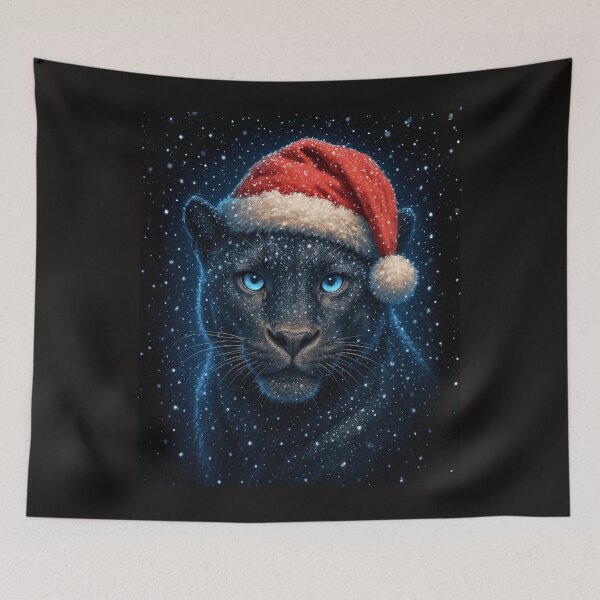 Item preview, Christmas Blue-Eye Panther Snow Scene designed and sold by JerdbordinShop.