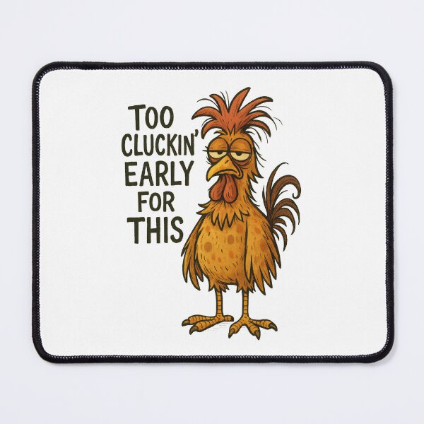 Item preview, Too Cluckin’ Early Funny Chicken Design – Sleepy Rooster Morning Humor designed and sold by inkoutninja.