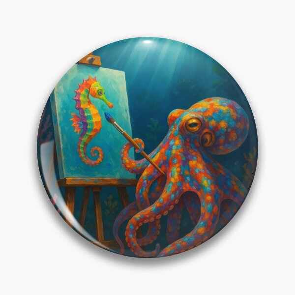 Item preview, Colorful Octopus Artist Paints a Seahorse designed and sold by Tridentulus.