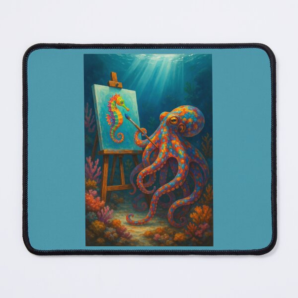 Item preview, Colorful Octopus Artist Paints a Seahorse designed and sold by Tridentulus.