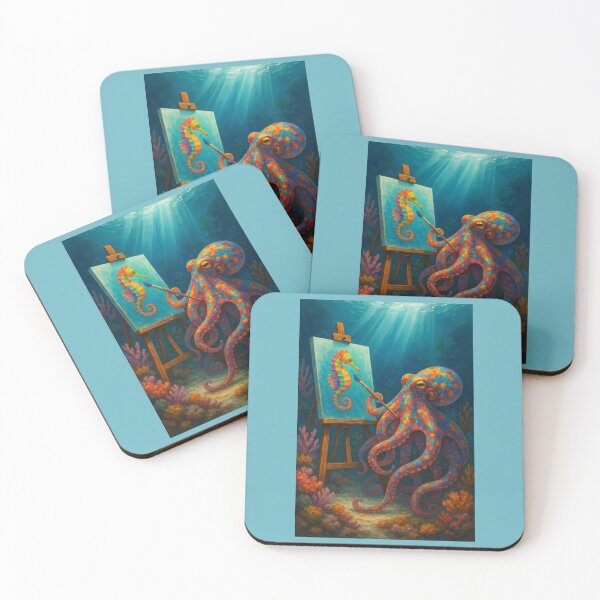 Item preview, Colorful Octopus Artist Paints a Seahorse designed and sold by Tridentulus.
