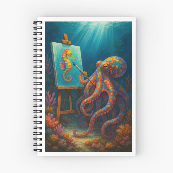 Item preview, Colorful Octopus Artist Paints a Seahorse designed and sold by Tridentulus.