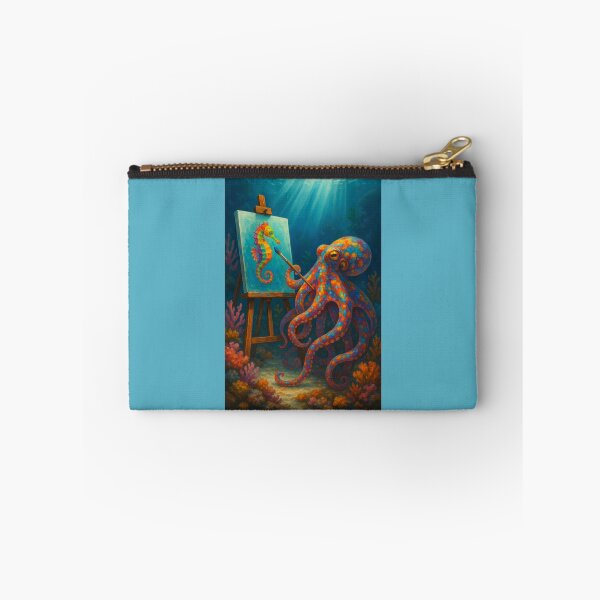 Item preview, Colorful Octopus Artist Paints a Seahorse designed and sold by Tridentulus.