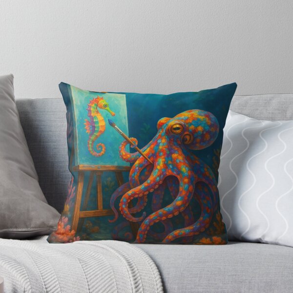 Item preview, Colorful Octopus Artist Paints a Seahorse designed and sold by Tridentulus.