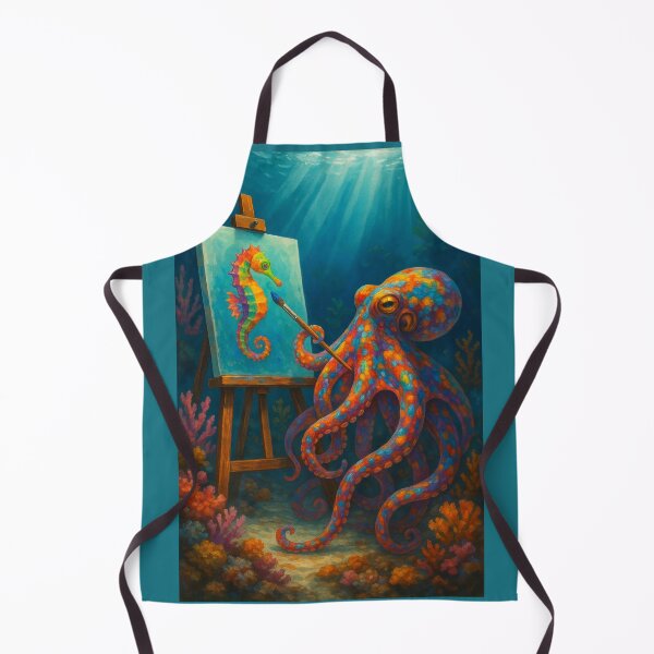 Item preview, Colorful Octopus Artist Paints a Seahorse designed and sold by Tridentulus.