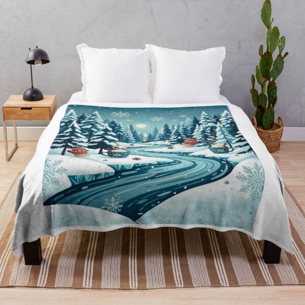 Item preview, Cozy Winter Wonderland Apparel Design | Snowy Hoodie & Sweatshirt Print designed and sold by Omikook.