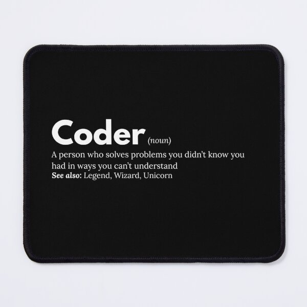 Item preview, Coder Definition - Funny Gift for Programmers (Dark Mode) designed and sold by YimStoodio.