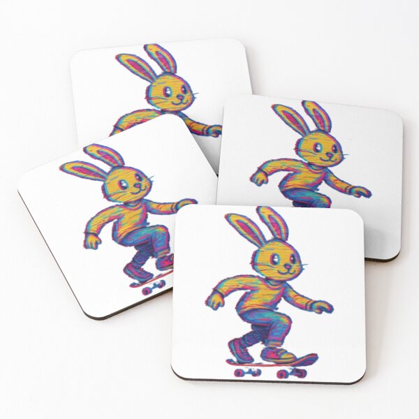 Item preview, Glitch Skater Bunny – Cyberpunk Skate Vibes designed and sold by Akondi Serge.