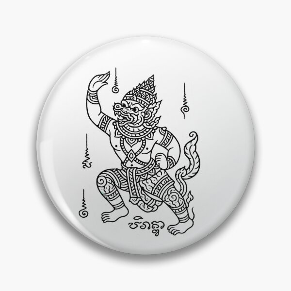 Item preview, Thai Hanuman Yantra Style Line Art designed and sold by Sksticker991.