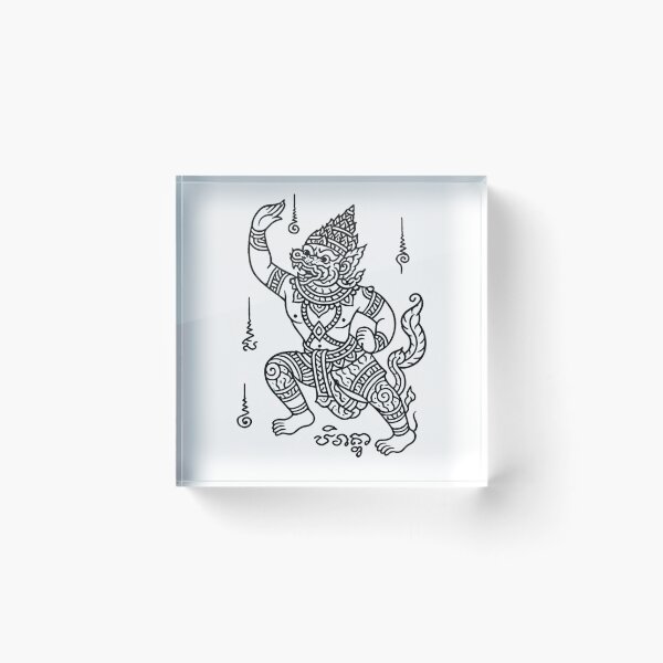 Item preview, Thai Hanuman Yantra Style Line Art designed and sold by Sksticker991.