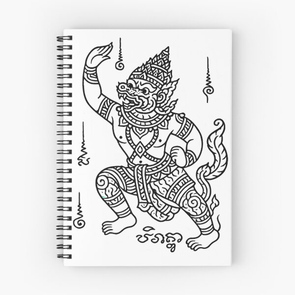 Item preview, Thai Hanuman Yantra Style Line Art designed and sold by Sksticker991.