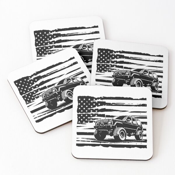 Item preview, Cherokee XJ Distressed American Flag 4x4 Off-Road Vehicle T-Shirt designed and sold by Off-Road-Zone.