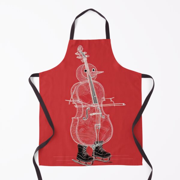 Item preview, Snowman Cello Player on Ice Skates – Minimalist Red Christmas Illustration designed and sold by dawnleblanc55.