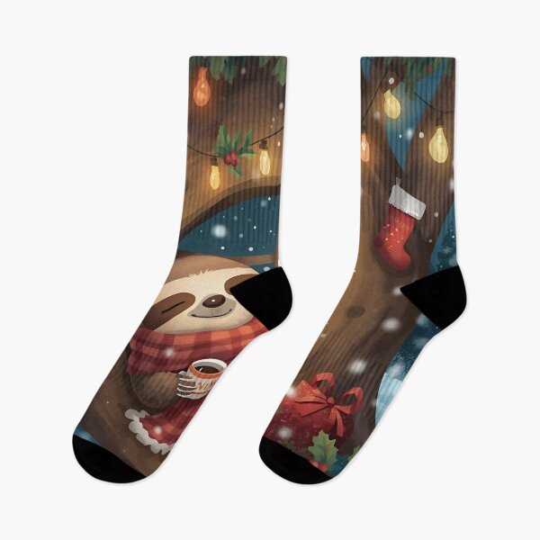 Item preview, Sloth’s Christmas Retreat in a Cozy Treehouse designed and sold by WildlifeWhimsy.