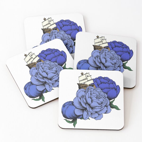 Item preview, Sailing Through a Sea of Peonies - Blue designed and sold by mickeemariee.