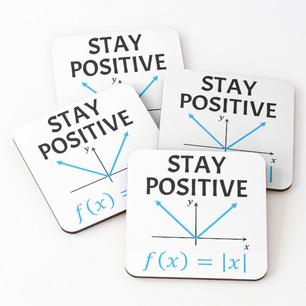 Item preview, Funny Nerdy Stay Positive Absolute Value Graph Math Teacher Black Text designed and sold by MathWare MathClips.