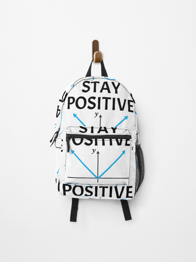 Thumbnail 1 of 3, Backpack, Funny Nerdy Stay Positive Absolute Value Graph Math Teacher Black Text designed and sold by MathWarez.