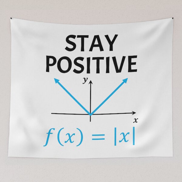 Item preview, Funny Nerdy Stay Positive Absolute Value Graph Math Teacher Black Text designed and sold by MathWare MathClips.