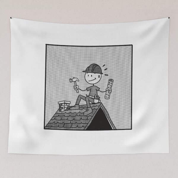 Item preview, Funny Roofer On The Roof Construction Worker Design designed and sold by Popstudio85.