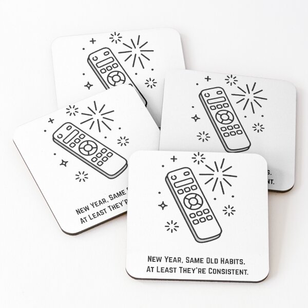 Item preview, Same Old Habits T-Shirt | Funny New Year's Resolution Humor Gift | Consistent Remote Control Minimalist Apparel designed and sold by YMLux.