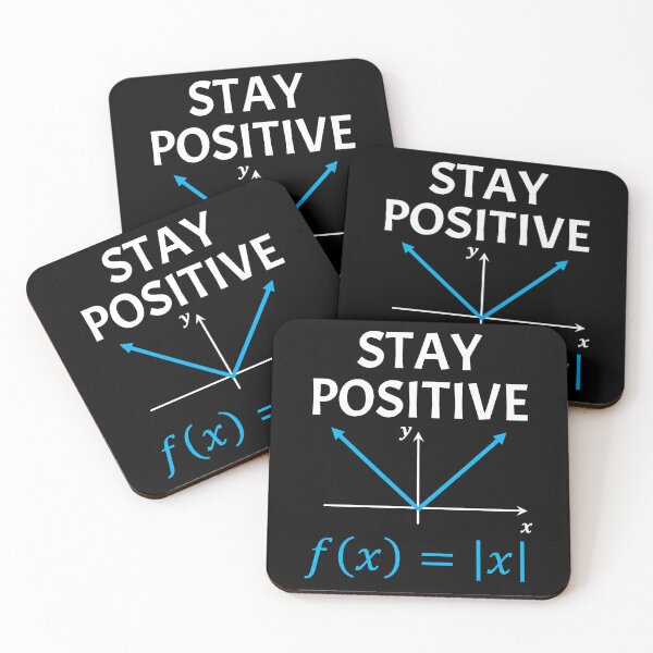 Item preview, Funny Nerdy Stay Positive Absolute Value Graph Math Teacher White Text designed and sold by MathWare MathClips.