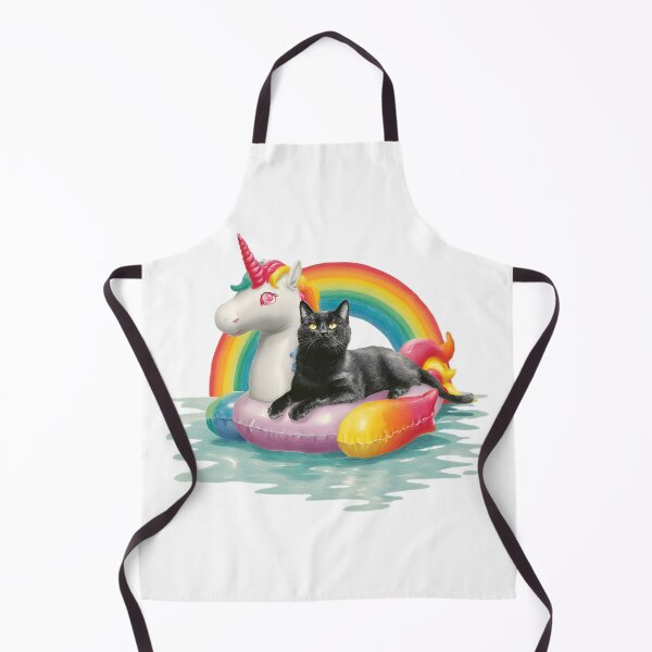 Item preview, Black Cat Rainbow Unicorn Floatie designed and sold by WolfmanProphecy.