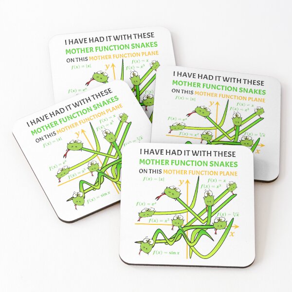 Item preview, Funny Nerdy I Have Had it with these Mother Function Snakes on this Mother Function Plane Math Teacher Black Text designed and sold by MathWare MathClips.