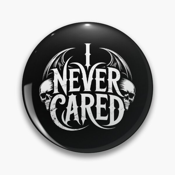 Item preview, I Never Cared – Dark Gothic Skull Art Design designed and sold by CalmDownZone ⭐️⭐️⭐️⭐️⭐️.