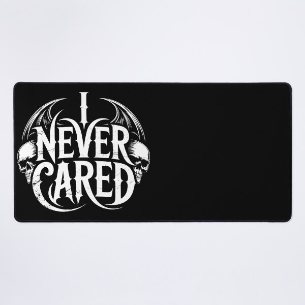 Item preview, I Never Cared – Dark Gothic Skull Art Design designed and sold by CalmDownZone ⭐️⭐️⭐️⭐️⭐️.