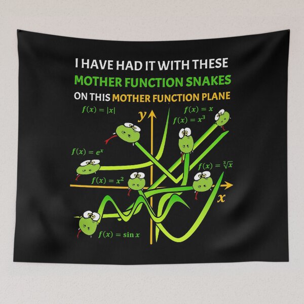 Item preview, Funny Nerdy I Have Had it with these Mother Function Snakes on this Mother Function Plane Math Teacher White Text designed and sold by MathWare MathClips.