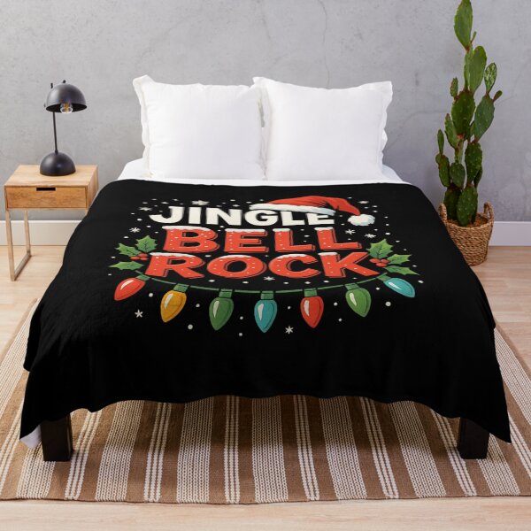 Item preview, Jingle Bell Rock Christmas PNG – Festive Holiday Typography Design with Santa Hat, Snowflakes & Colorful Lights designed and sold by DailyDrivesct.