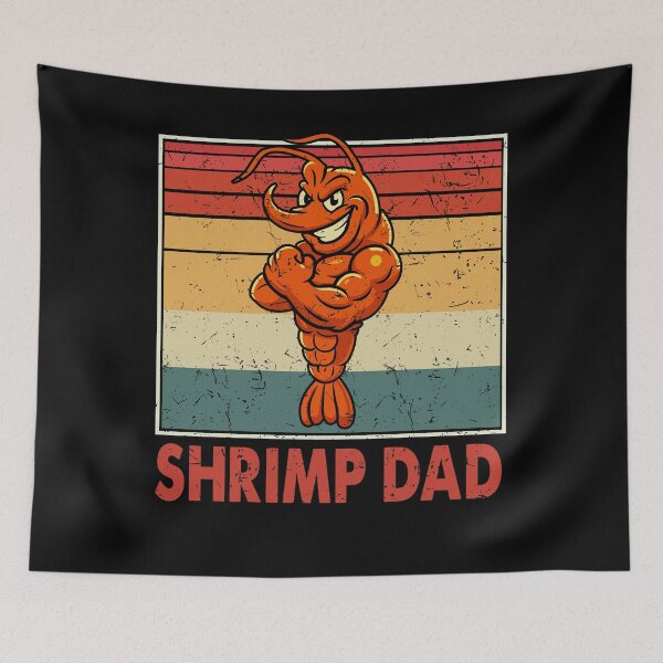 Item preview, Shrimp Dad Retro Funny Muscle Design designed and sold by TinaMDedrick.