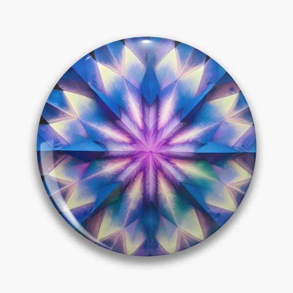 Item preview, Colorful Geometric Snowflake Art with Blue Hexagons and Triangles on Black Background designed and sold by BankMano.
